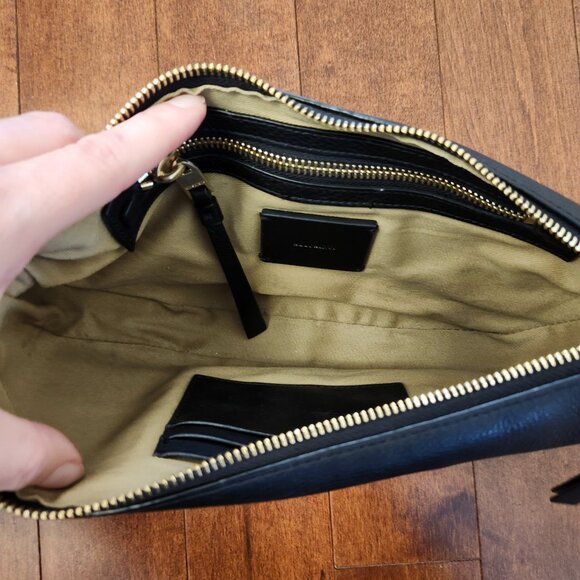 All Saints half moon black leather crossbody bag - Picture 12 of 15